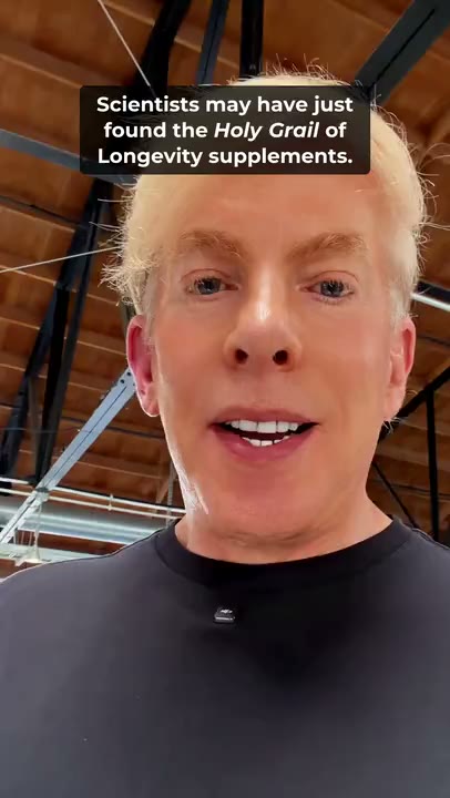 Mike talking to camera, with the words Scientists may have just found the Holy Grail of longevity supplements